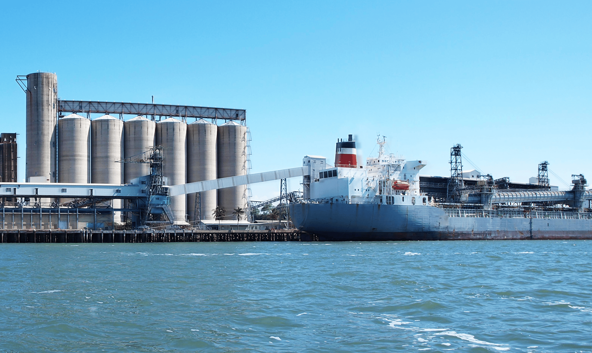 Large container ship docked at Gladstone Port Large container ship docked at Gladstone Port