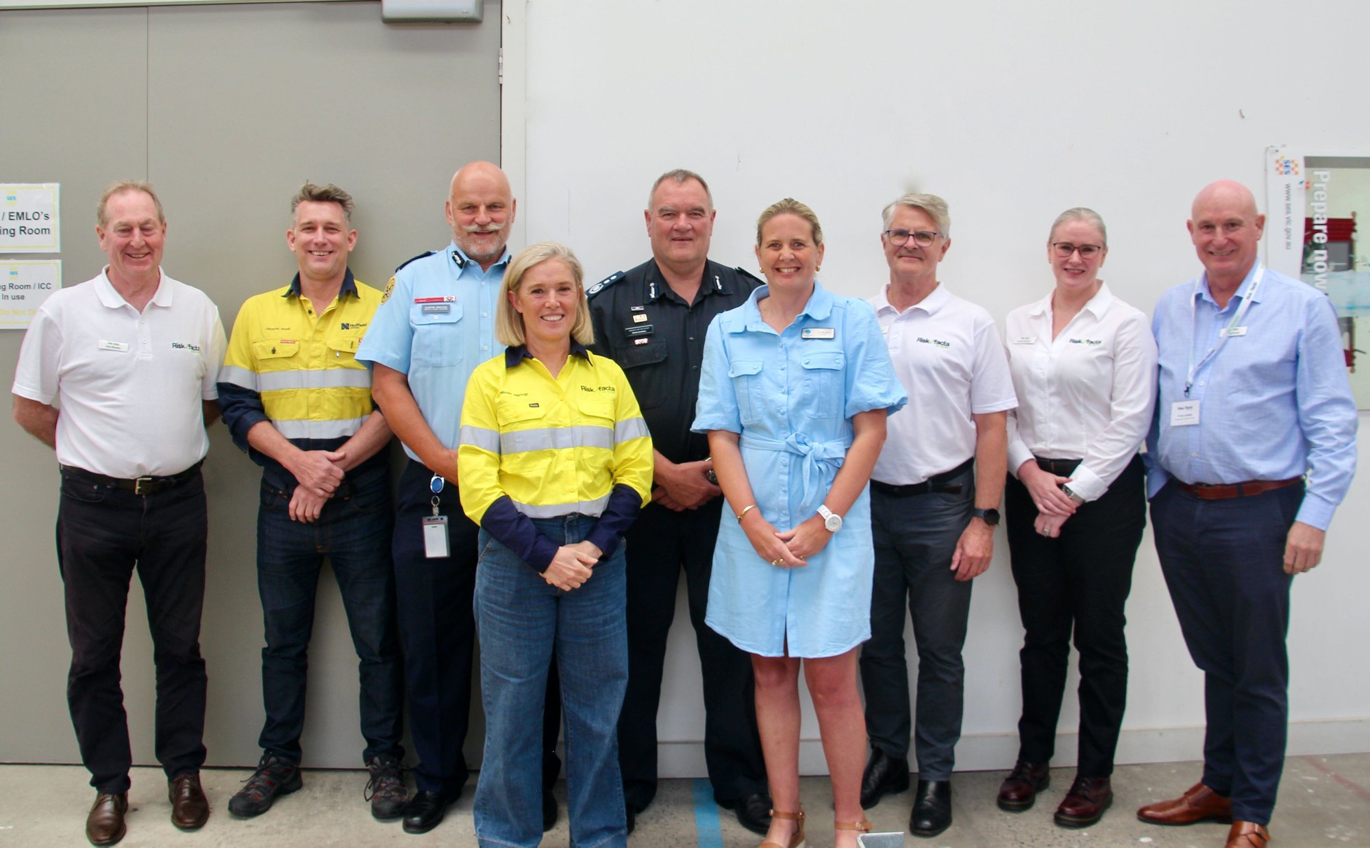 Large group of Riskfacta employees and Geelong Incident Control Centre employees