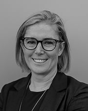 Black and white photo of Nicola Harrop