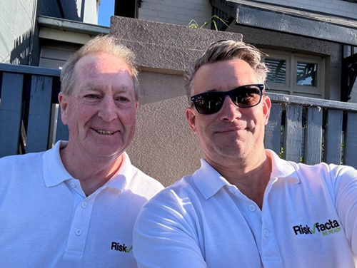 Image of Tony Murphy and Jayston Small wearing Riskfacta shirts